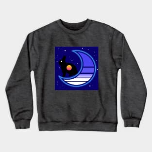 Synthwave Rabbit in the Moon Crewneck Sweatshirt